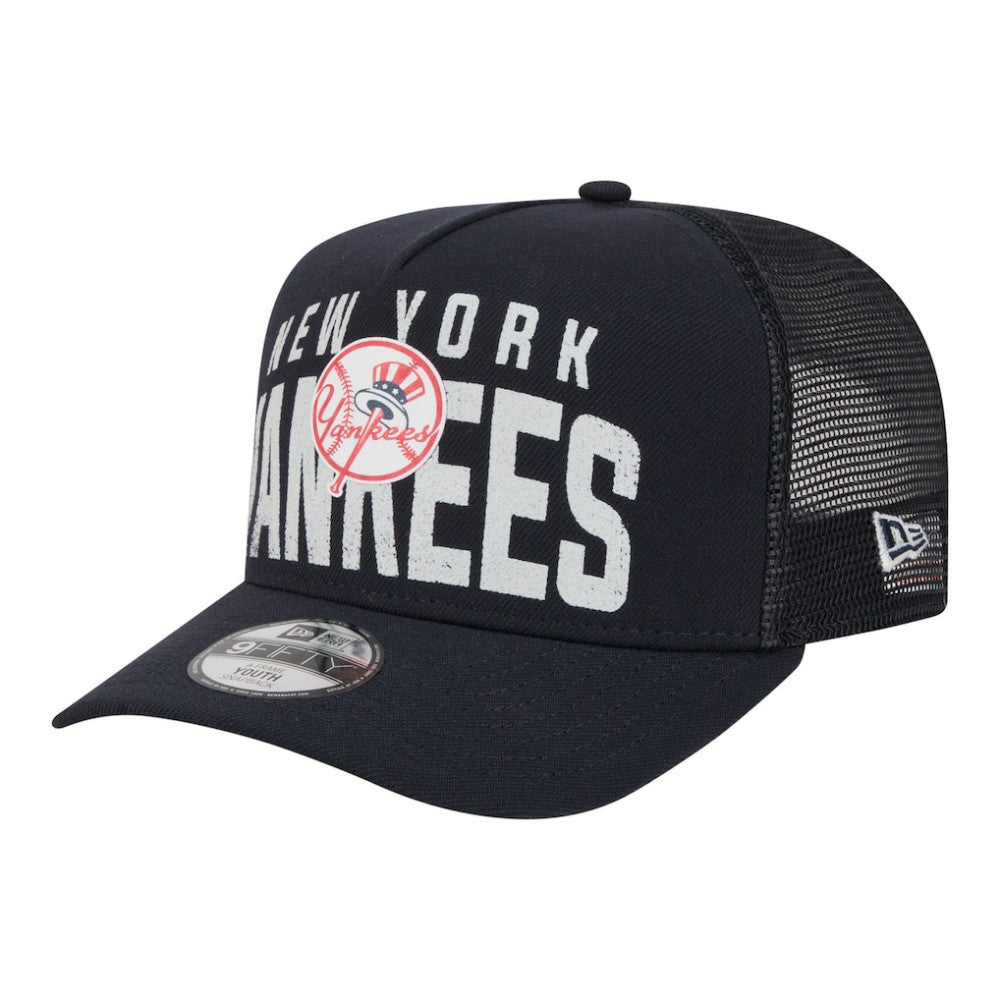 New York Yankees New Era Youth Logo Fade A-Frame 9FIFTY Snapback Hat - Navy - New Era Discount