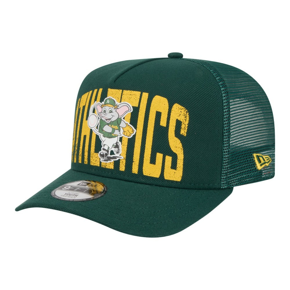 Athletics New Era Youth Logo Fade A-Frame 9FIFTY Snapback Hat - Green - New Era Lifestyle