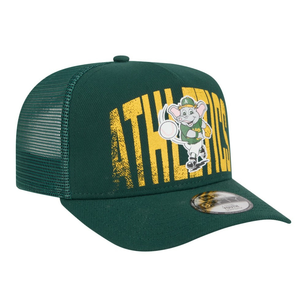 Athletics New Era Youth Logo Fade A-Frame 9FIFTY Snapback Hat - Green - New Era Lifestyle