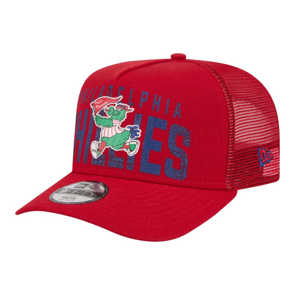 Philadelphia Phillies New Era Youth Logo Fade A-Frame 9FIFTY Snapback Hat - Red - New Era on Sale