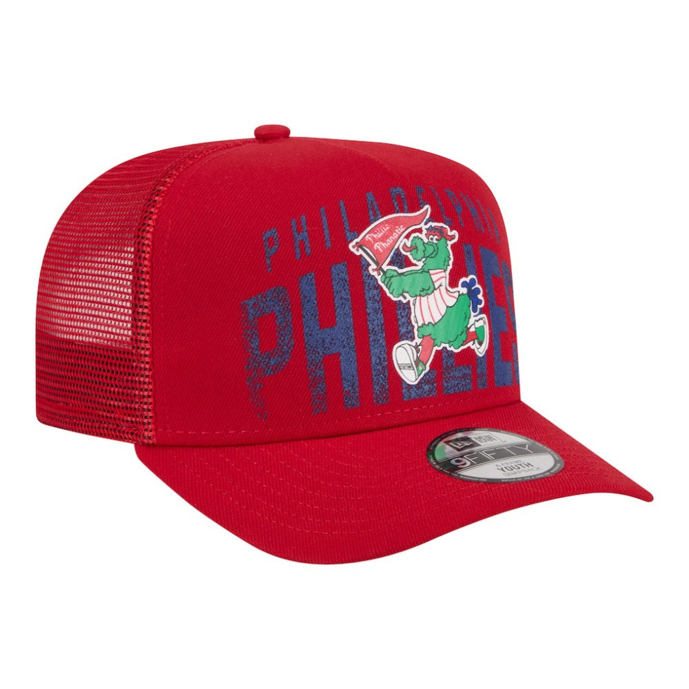 Philadelphia Phillies New Era Youth Logo Fade A-Frame 9FIFTY Snapback Hat - Red - New Era on Sale