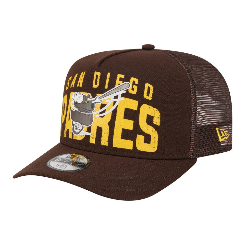 San Diego Padres New Era Youth Logo Fade A-Frame 9FIFTY Snapback Hat - Brown - New Era Lifestyle
