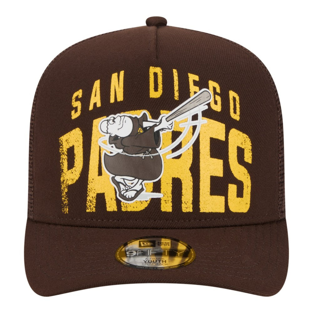 San Diego Padres New Era Youth Logo Fade A-Frame 9FIFTY Snapback Hat - Brown - New Era Lifestyle
