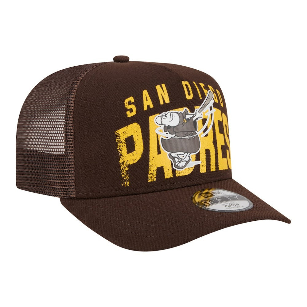 San Diego Padres New Era Youth Logo Fade A-Frame 9FIFTY Snapback Hat - Brown - New Era Lifestyle