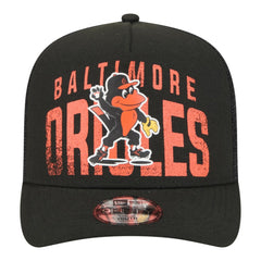 Baltimore Orioles New Era Youth Logo Fade A-Frame 9FIFTY Snapback Hat - Black - New Era Discount