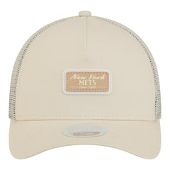 New York Mets New Era Women's Tonal Patch 9FORTY M-Crown A-Frame Trucker Adjustable Hat - Light Beige - New Era Online