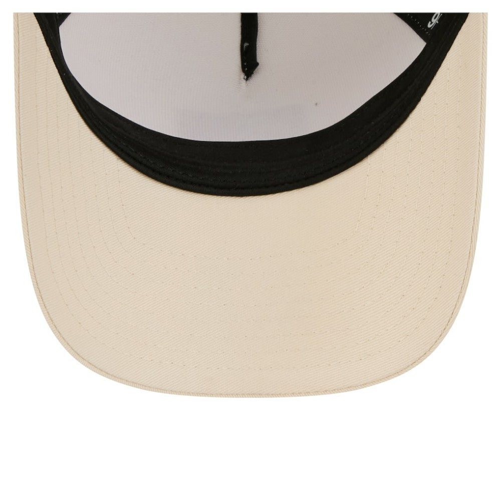 New York Yankees New Era Women's Tonal Patch 9FORTY M-Crown A-Frame Trucker Adjustable Hat - Light Beige - New Era on Sale