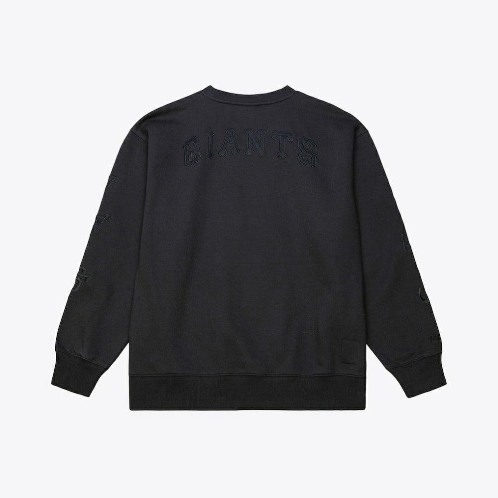 San Francisco Giants Mitchell & Ness Phantom Fleece Crewneck Sweatshirt - Black - Mitchell & Ness Discount