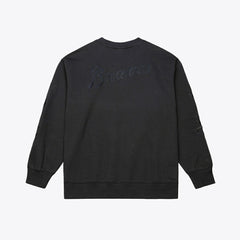 Atlanta Braves Mitchell & Ness Phantom Fleece Crewneck Sweatshirt - Black - Mitchell & Ness Discount