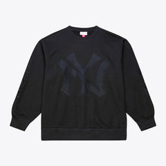 New York Yankees Mitchell & Ness Phantom Fleece Crewneck Sweatshirt - Black - Mitchell & Ness Sale