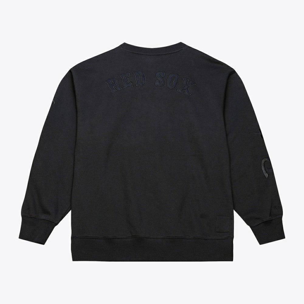 Boston Red Sox Mitchell & Ness Phantom Fleece Crewneck Sweatshirt - Black - Mitchell & Ness Discount