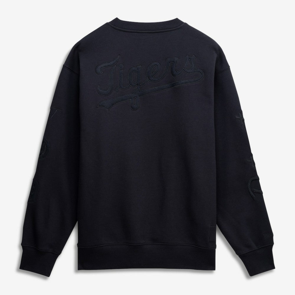 Detroit Tigers Mitchell & Ness Phantom Fleece Crewneck Sweatshirt - Black - Mitchell & Ness Online