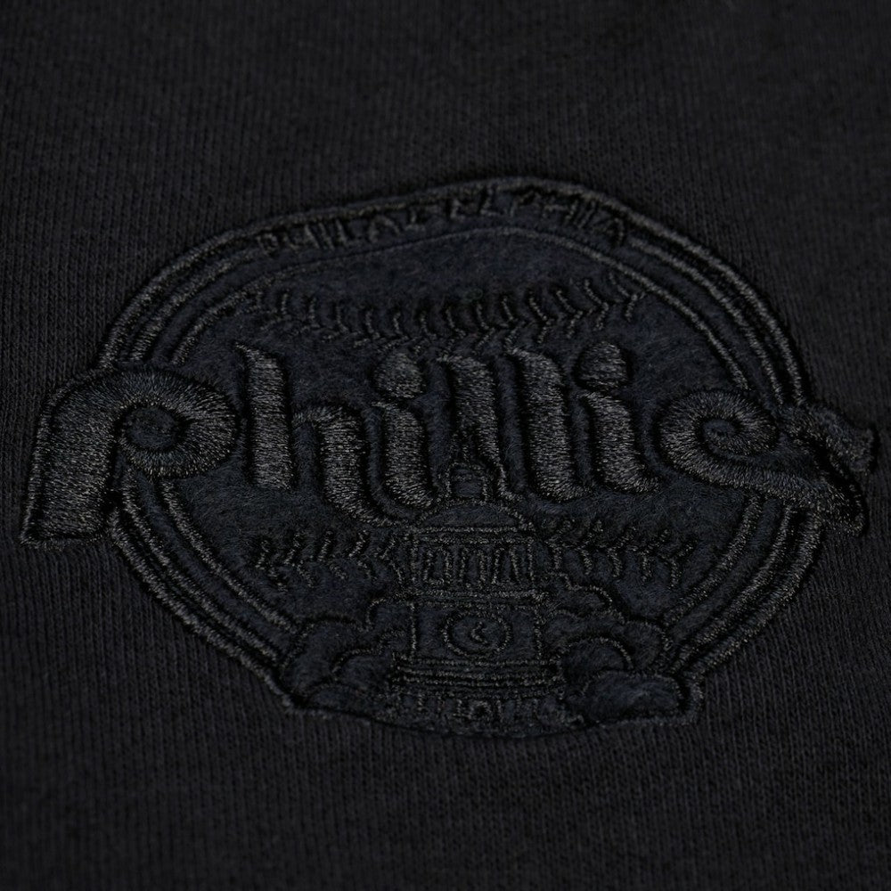 Philadelphia Phillies Mitchell & Ness Phantom Fleece Crewneck Sweatshirt - Black - Mitchell & Ness Lifestyle