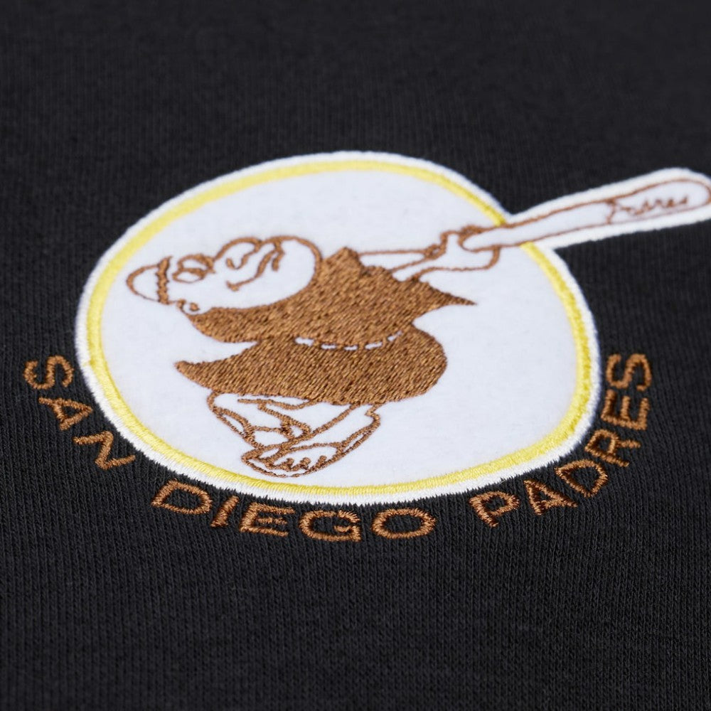 San Diego Padres Mitchell & Ness Phantom Fleece Crewneck Sweatshirt - Black - Mitchell & Ness on Sale