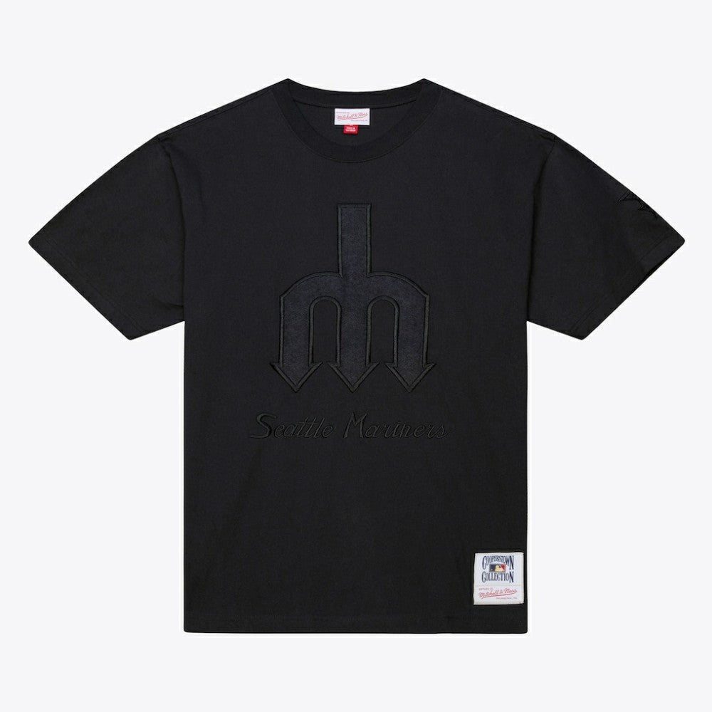 Seattle Mariners Mitchell & Ness Cooperstown Collection Phantom T-Shirt - Black - Mitchell & Ness Sale