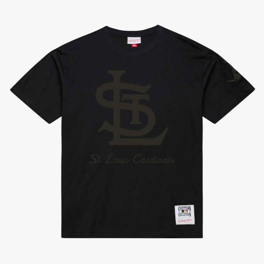 St. Louis Cardinals Mitchell & Ness Cooperstown Collection Phantom T-Shirt - Black - Mitchell & Ness Lifestyle