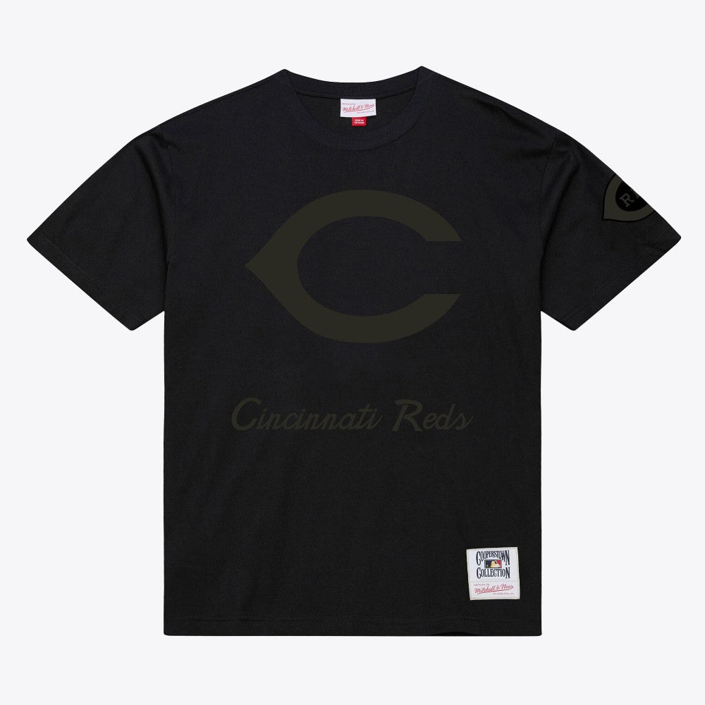 Cincinnati Reds Mitchell & Ness Cooperstown Collection Phantom T-Shirt - Black - Mitchell & Ness Sale