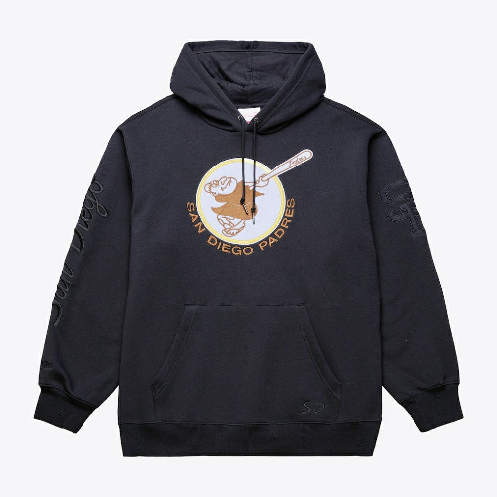 San Diego Padres Mitchell & Ness Phantom Fleece Hoodie - Black - Mitchell & Ness Online