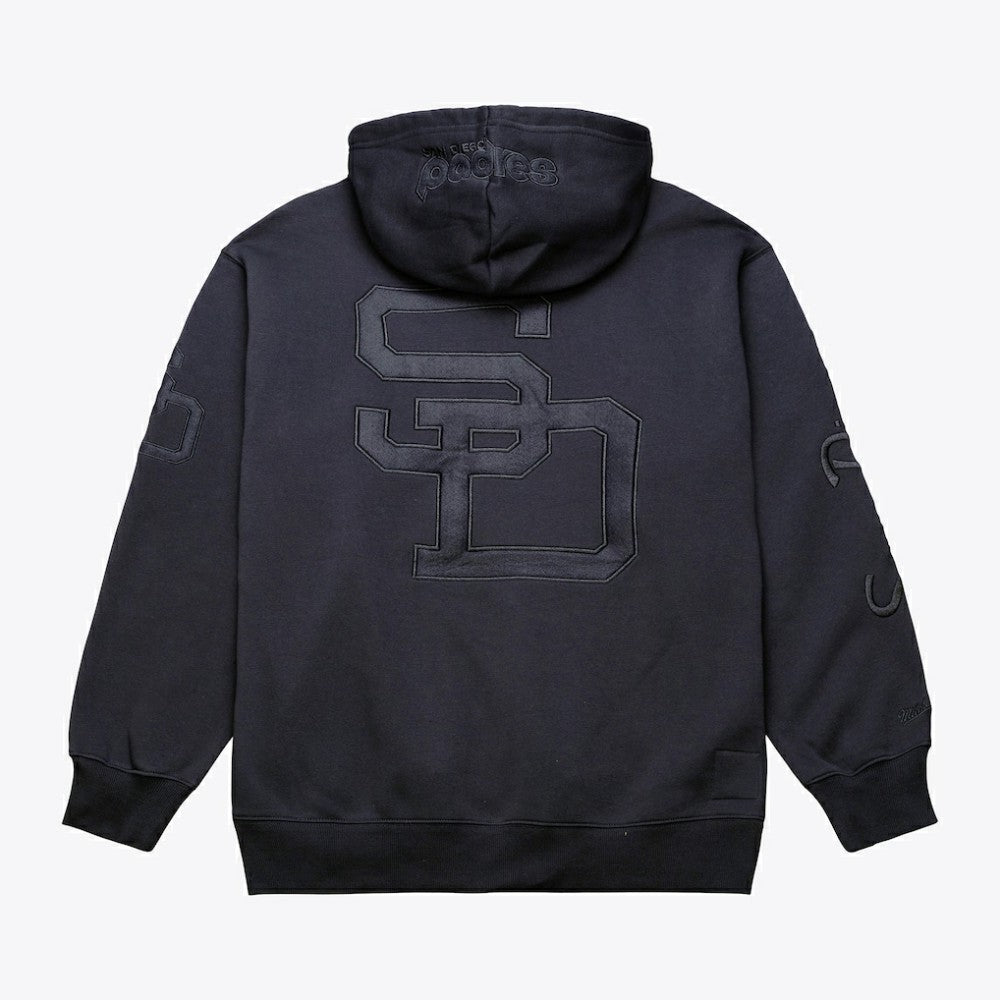 San Diego Padres Mitchell & Ness Phantom Fleece Hoodie - Black - Mitchell & Ness Online