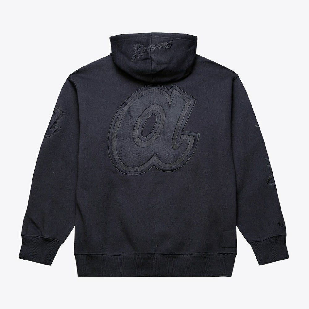 Atlanta Braves Mitchell & Ness Phantom Fleece Hoodie - Black - Mitchell & Ness Lifestyle