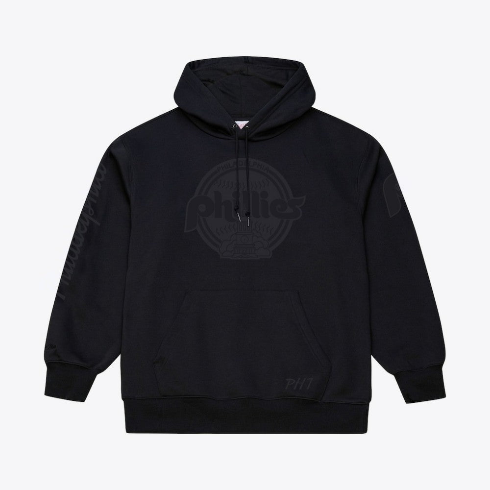Philadelphia Phillies Mitchell & Ness Phantom Fleece Hoodie - Black - Mitchell & Ness on Sale