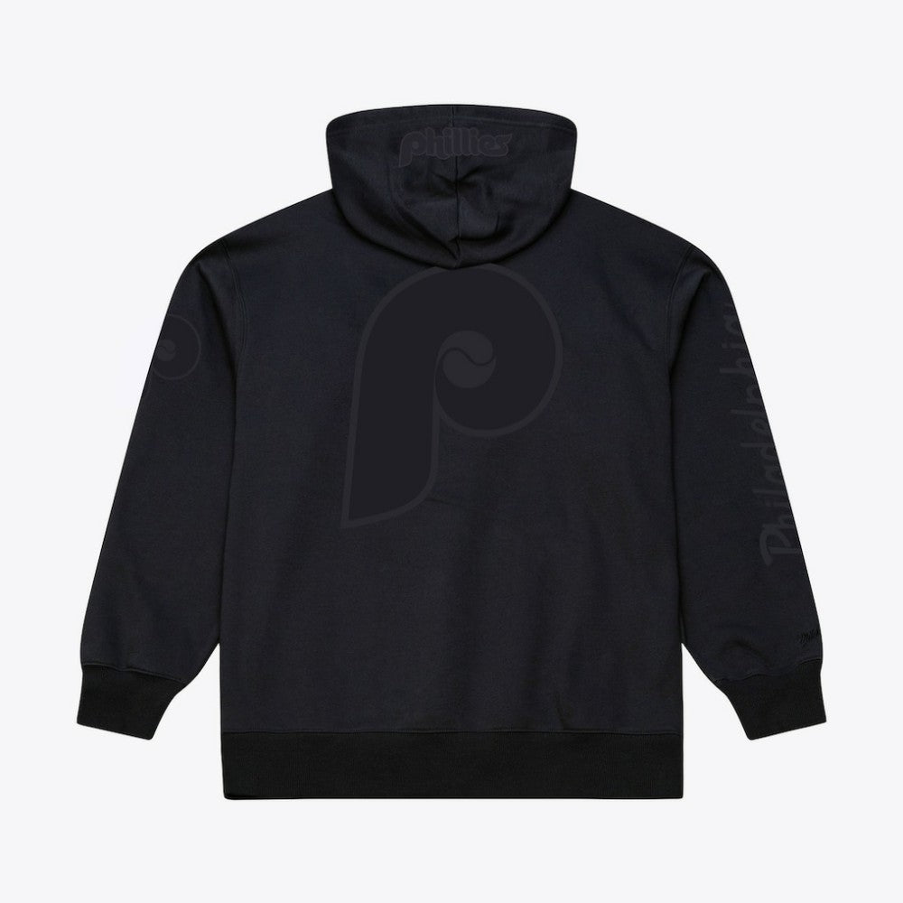 Philadelphia Phillies Mitchell & Ness Phantom Fleece Hoodie - Black - Mitchell & Ness on Sale