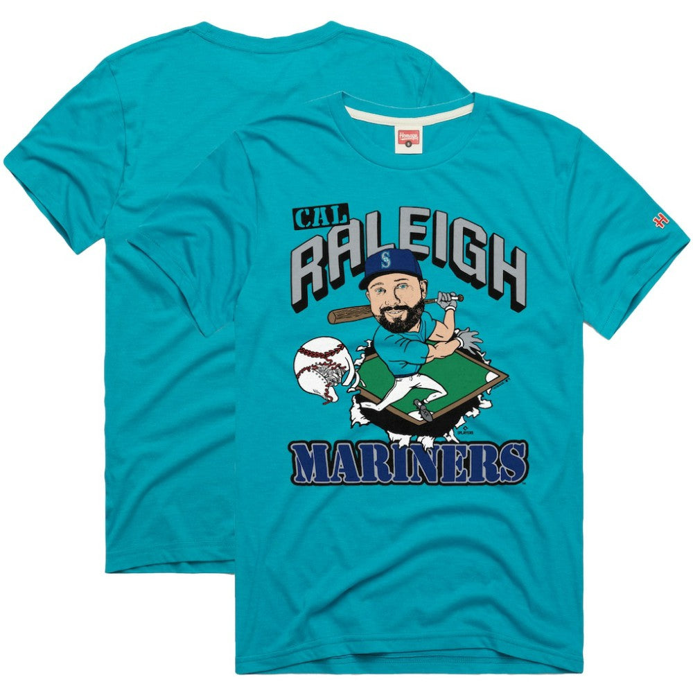 Cal Raleigh Seattle Mariners Homage Graphic Player T-Shirt - Teal - MLB Lifestyle