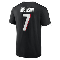 Bijan Robinson Atlanta Falcons Icon Name & Number T-Shirt Black