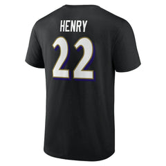 Derrick Henry Baltimore Ravens Icon Name & Number T-Shirt Black