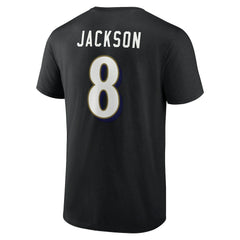 Lamar Jackson Baltimore Ravens Icon Name & Number T-Shirt Black