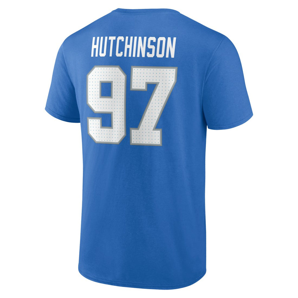 Aidan Hutchinson Detroit Lions Icon Name & Number T-Shirt Blue