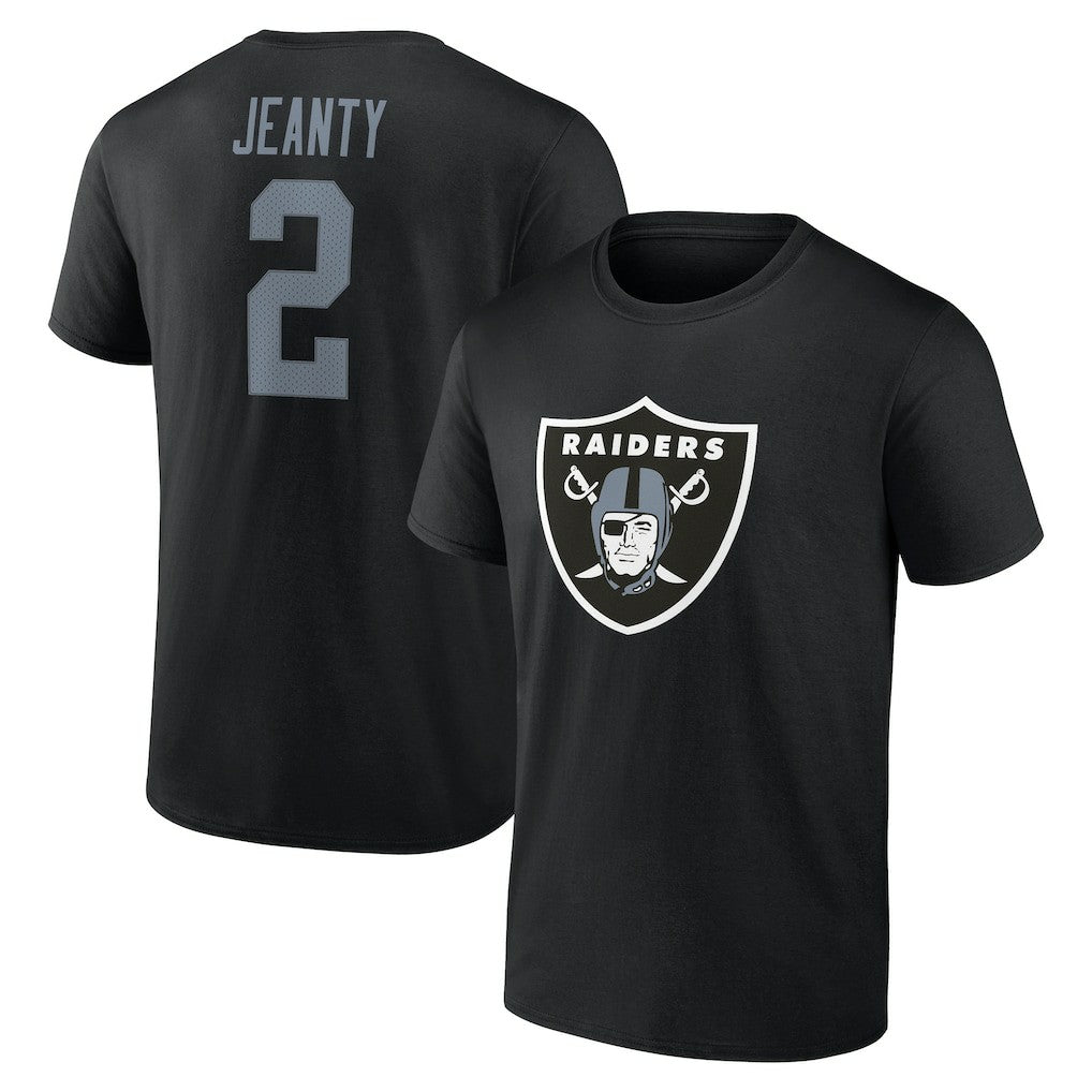 Ashton Jeanty Las Vegas Raiders Icon Name & Number T-Shirt Black