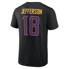 Justin Jefferson Minnesota Vikings Icon Name & Number T-Shirt Black