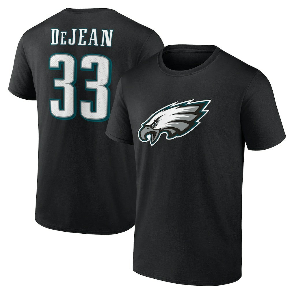 Cooper DeJean Philadelphia Eagles Icon Name & Number T-Shirt Black