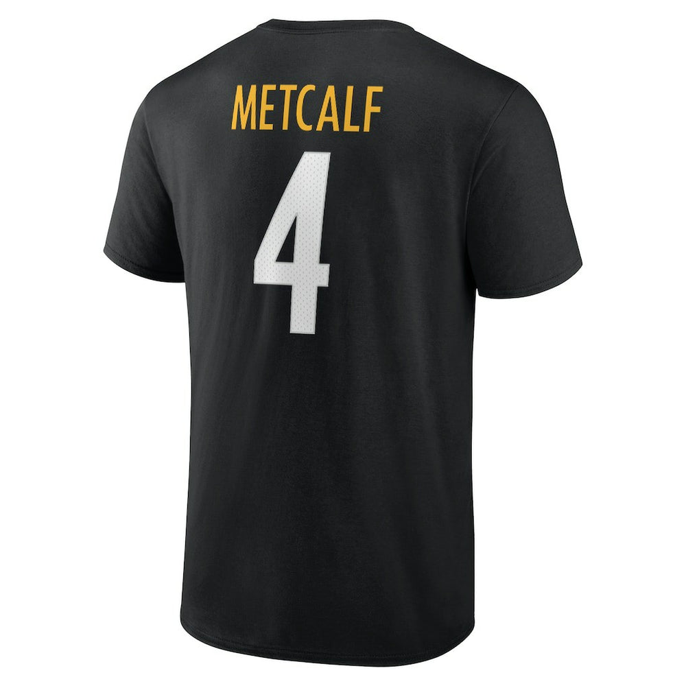 DK Metcalf Pittsburgh Steelers Icon Name & Number T-Shirt Black