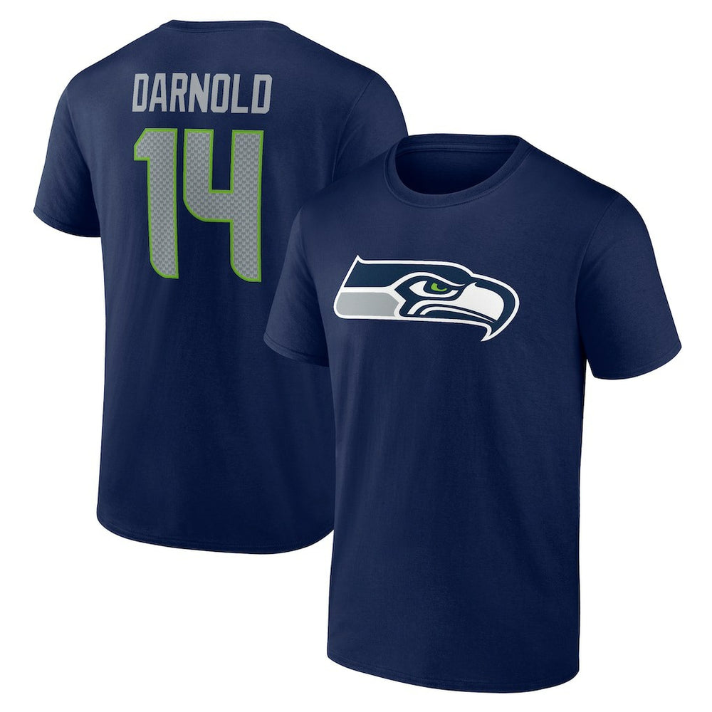 Sam Darnold Seattle Seahawks Icon Name & Number T-Shirt College Navy