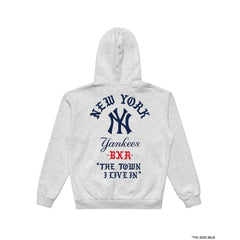 New York Yankees Mitchell & Ness Born X Raised in New York Town Pullover Hoodie - Heather Gray - Mitchell & Ness on Sale