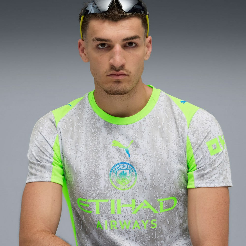 Manchester City 2025/26 Third Replica Jersey Gray/Neon Green - Puma