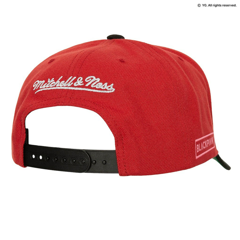Chicago Bulls x BLACKPINK Pro Crown Snapback Hat Red Limited Edition | Mitchell & Ness discount