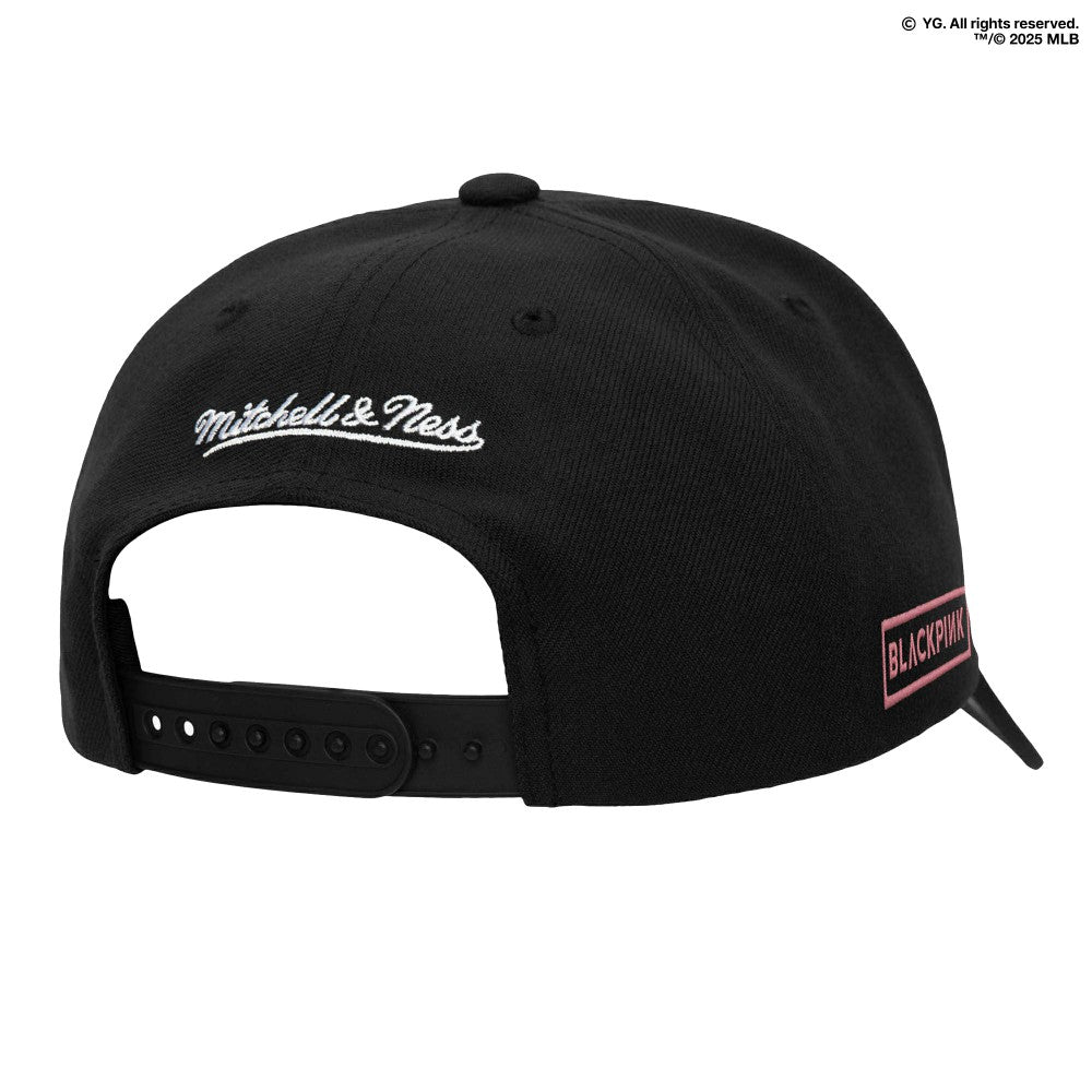 Los Angeles Dodgers Mitchell & Ness x BLACKPINK  Pro Crown Snapback Hat - Black - Limited Edition - Mitchell & Ness Discount