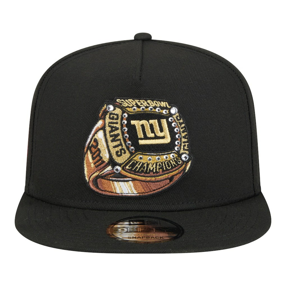 New York Giants New Era Super Bowl Ring 9FIFTY A-Frame Adjustable Hat Black