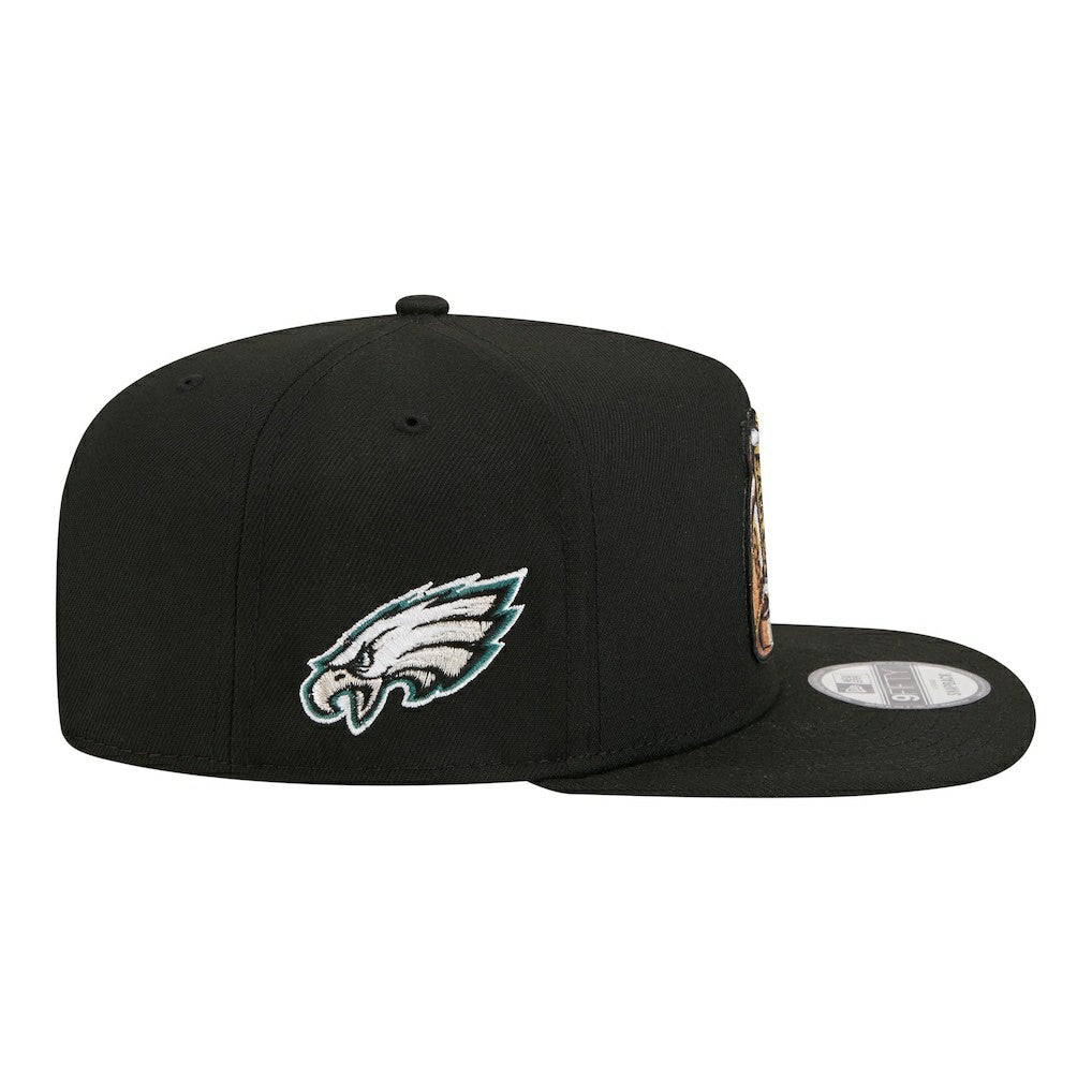 Philadelphia Eagles New Era Super Bowl Ring 9FIFTY A-Frame Adjustable Hat Black