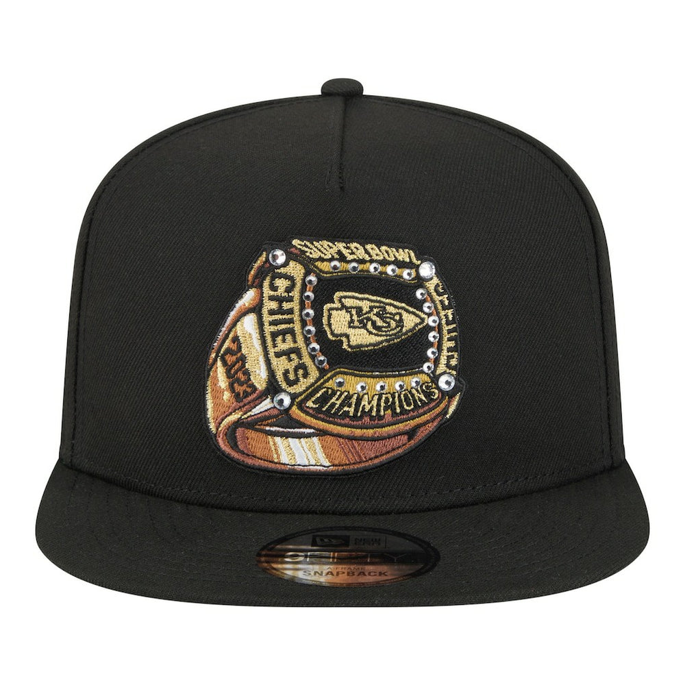 Kansas City Chiefs New Era Super Bowl Ring 9FIFTY A-Frame Adjustable Hat Black