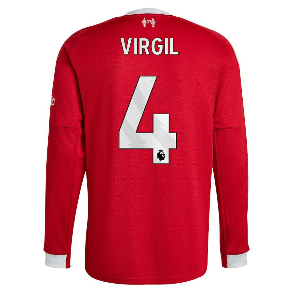 Virgil van Dijk Liverpool 2025/26 Home Replica Long Sleeve Jersey Red - Adidas