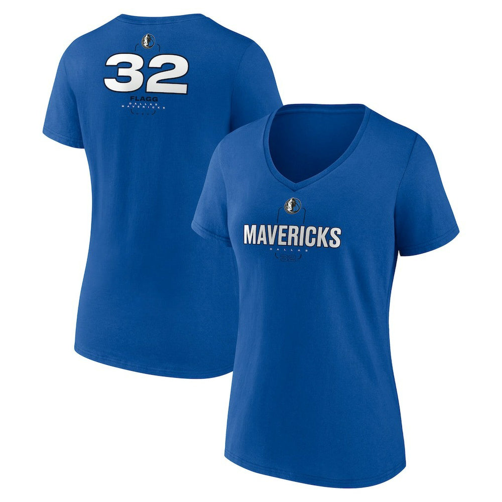 Cooper Flagg Dallas Mavericks Women's Name & Number V-Neck T-Shirt Blue