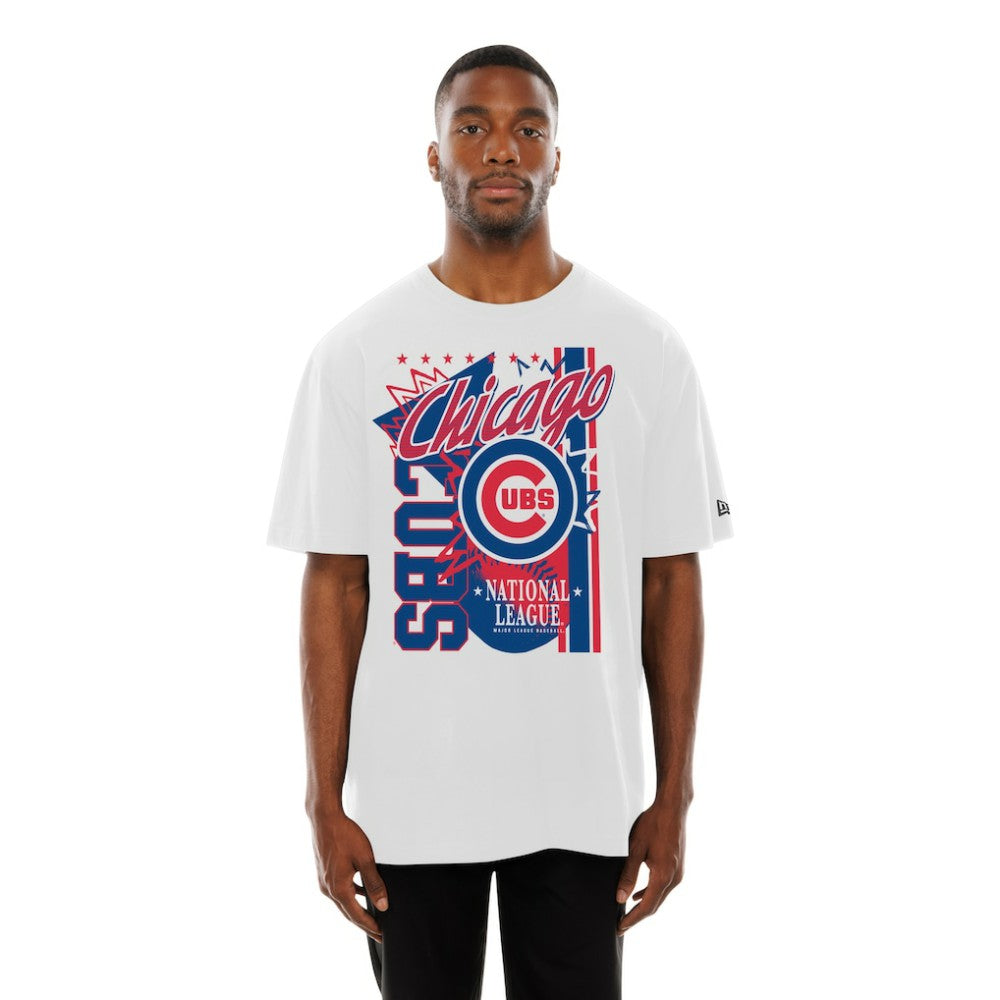 Chicago Cubs New Era Big Graphic Domestic T-Shirt - White - New Era on Sale