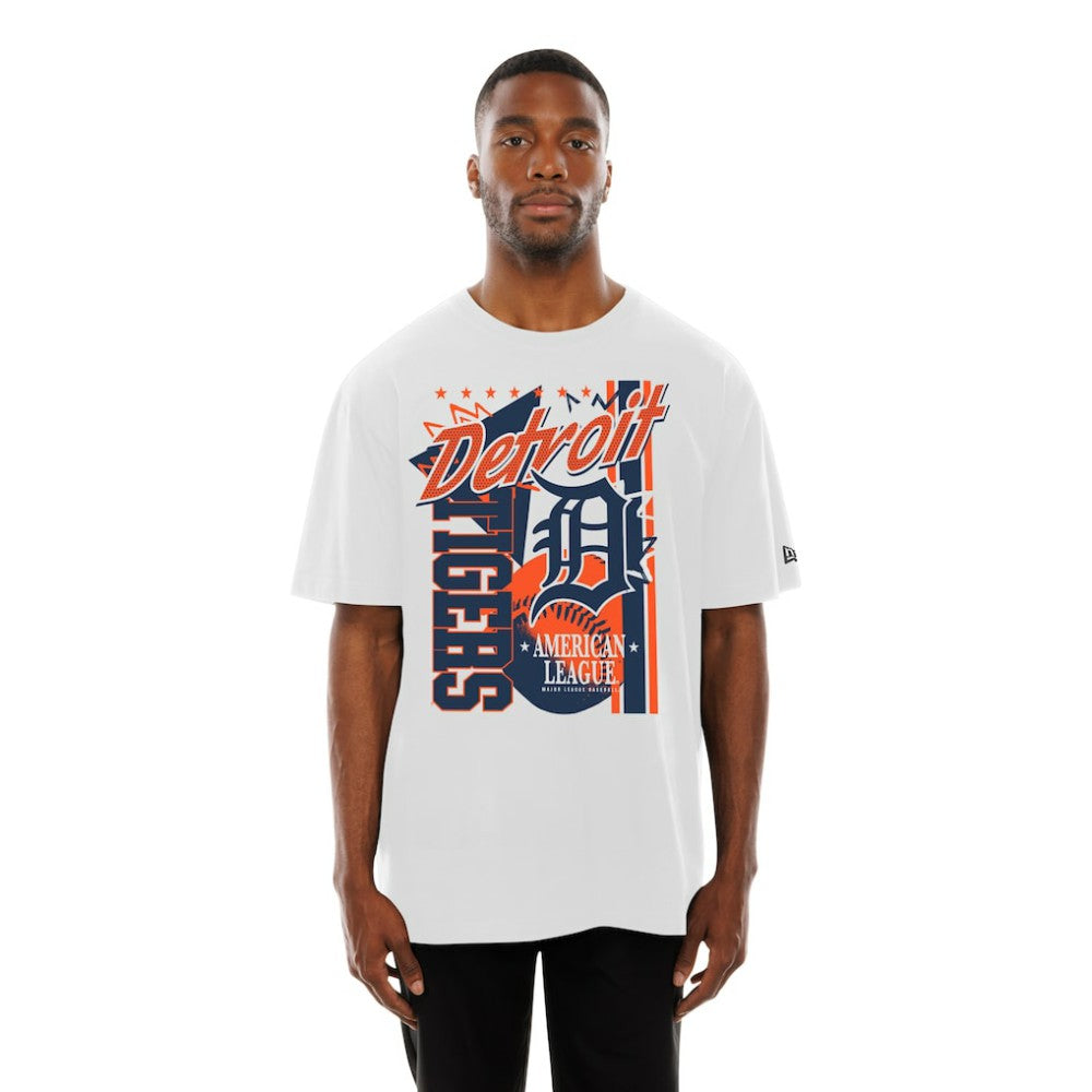 Detroit Tigers New Era Big Graphic Domestic T-Shirt - White - New Era Online