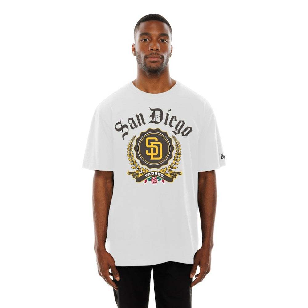 San Diego Padres New Era Fleur Domestic T-Shirt - White - New Era Lifestyle