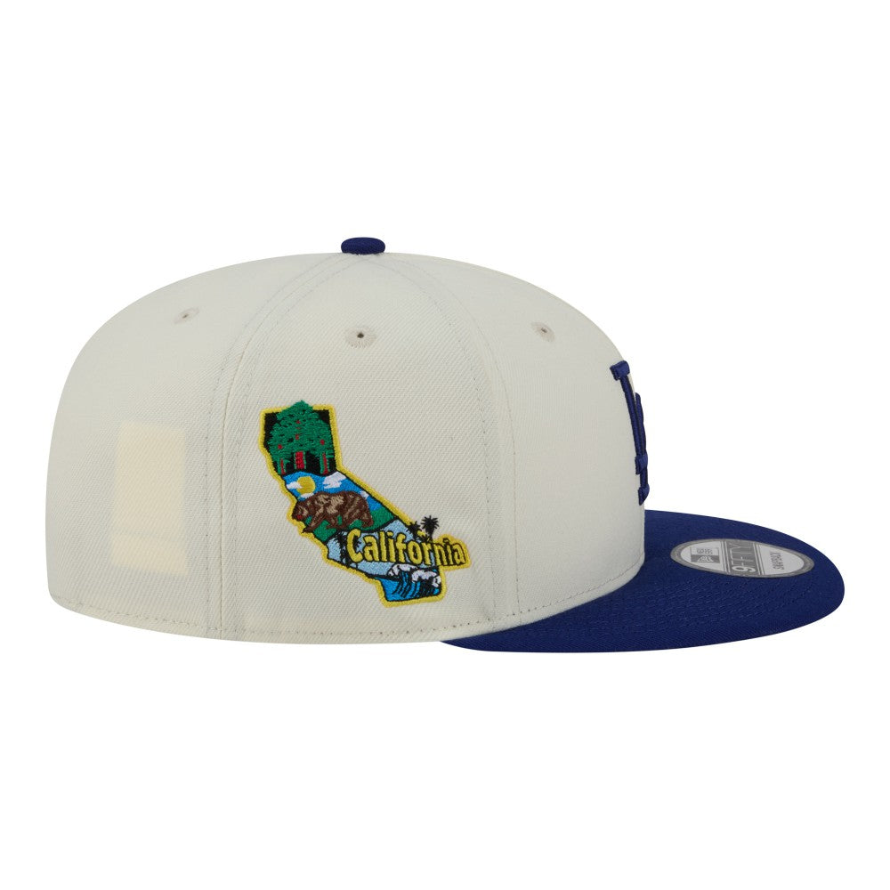 Los Angeles Dodgers New Era Localized 9FIFTY Snapback Hat - Cream/Royal - New Era Online