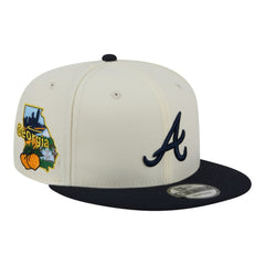 Atlanta Braves New Era Localized 9FIFTY Snapback Hat - Cream/Navy - New Era on Sale